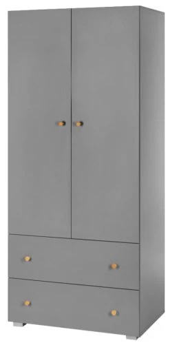 Babykamer Bo: Ledikant, Commode En 2-Deurskast -Kinderkraft Winkel 2 deurskast bo 1