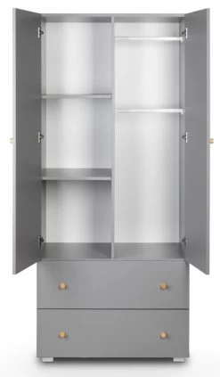 Babykamer Bo: Ledikant, Commode En 2-Deurskast -Kinderkraft Winkel 2 deurskast bo 3