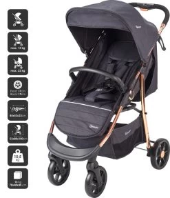 Babygo Style Black Rose 3-in-1 Kinderwagen Incl. Autostoel 6321 -Kinderkraft Winkel 6321 style3in1 blackrose 5 babygo