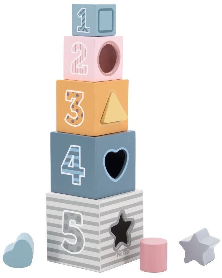 PolarB 2-in-1 Houten Stapelblokken En Vormenstoof 44016 3 PolarB 2-in-1 Houten Stapelblokken En Vormenstoof 44016