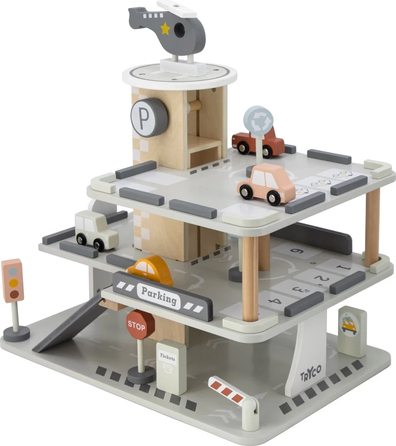 Tryco Houten Garage Incl. Speeltjes TR-303024 4 Tryco Houten Garage Incl. Speeltjes TR-303024 - Afbeelding 2