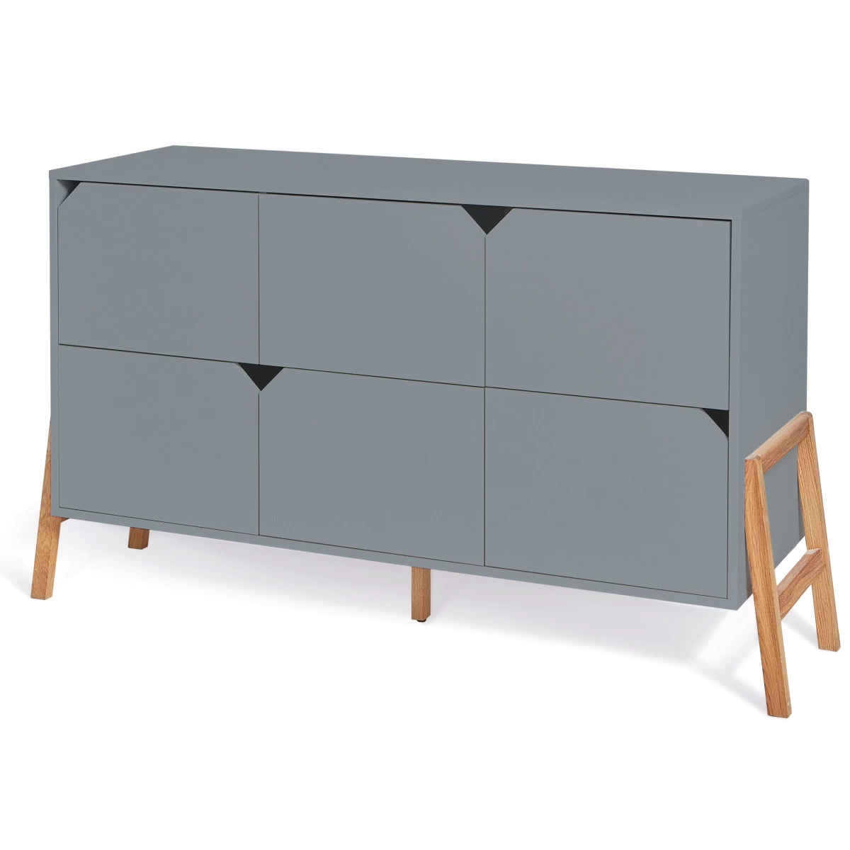 Bellamy Lotta Grey Commode Met 6 Lades LOSZKO6S 4 Bellamy Lotta Grey Commode Met 6 Lades LOSZKO6S - Afbeelding 2