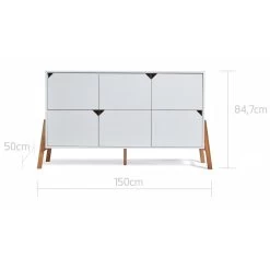 Bellamy Lotta Snow Babykamer: Ledikant/Juniorbed, Commode Met 6 Lades En 2-Deurskast -Kinderkraft Winkel bellamy lotta snow commode met 6 lades lobiko6s 3 2