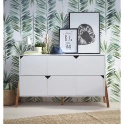 Bellamy Lotta Snow Babykamer: Ledikant/Juniorbed, Commode Met 6 Lades En 2-Deurskast -Kinderkraft Winkel bellamy lotta snow commode met 6 lades lobiko6s 4 2