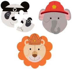 Bo Jungle B-Animal Panda Olifant Leeuw 3 Stuks Puzzel B950000