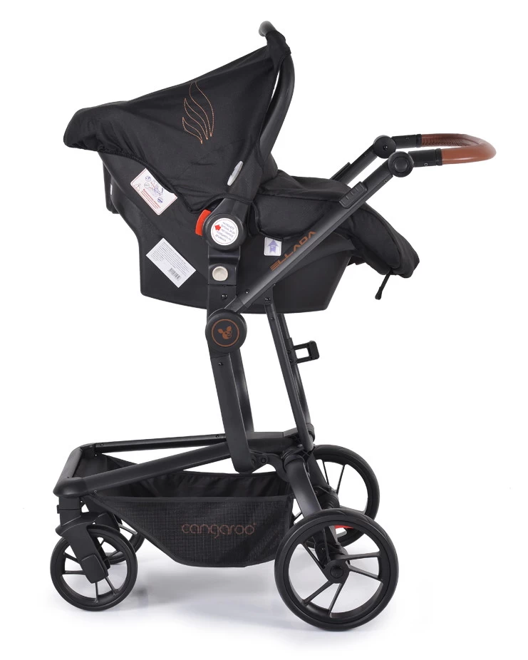 Cangaroo Ellada Black 3-in-1 Combi Kinderwagen Incl. Autostoel 18 Cangaroo Ellada Black 3-in-1 Combi Kinderwagen Incl. Autostoel - Afbeelding 16