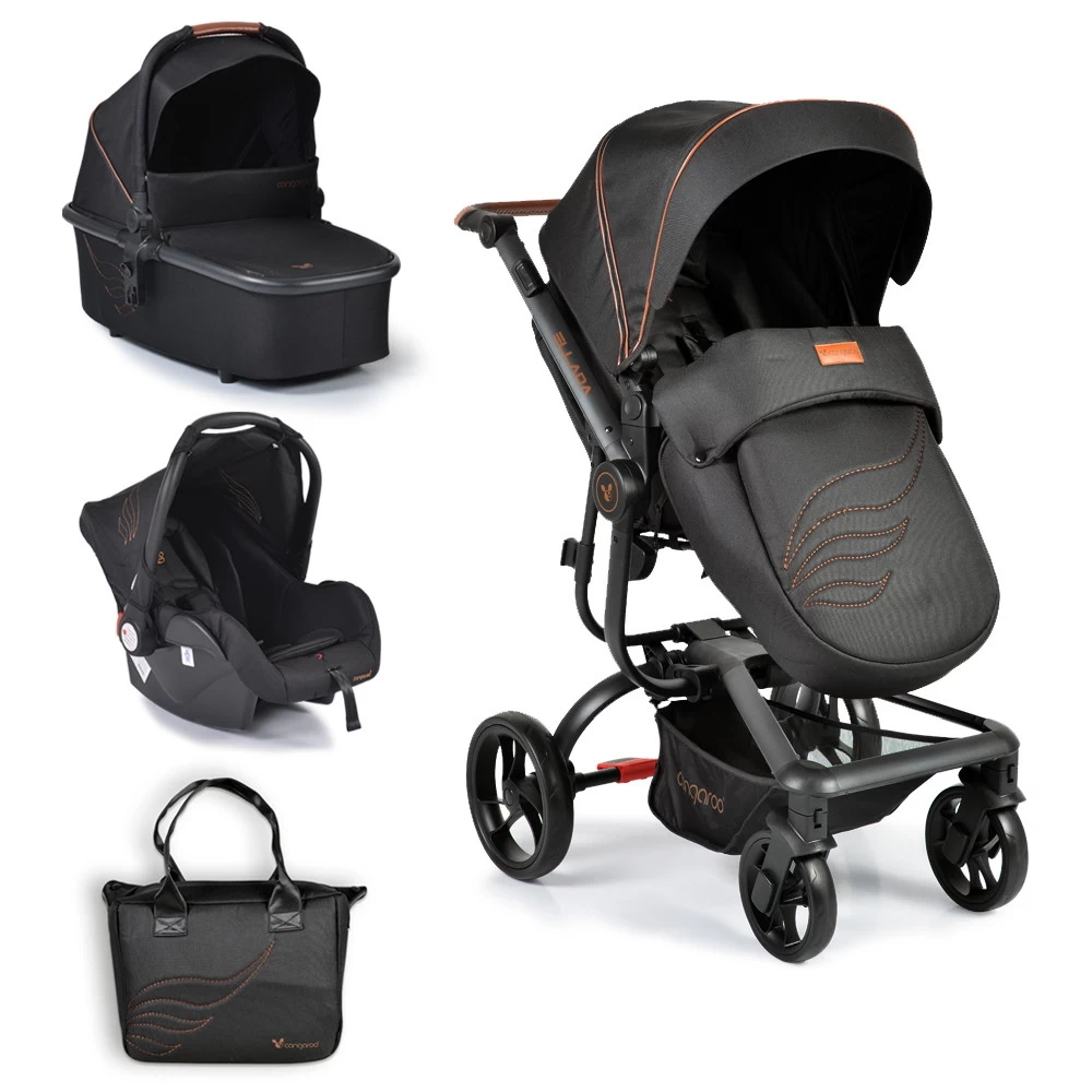 Cangaroo Ellada Black 3-in-1 Combi Kinderwagen Incl. Autostoel 19 Cangaroo Ellada Black 3-in-1 Combi Kinderwagen Incl. Autostoel - Afbeelding 17