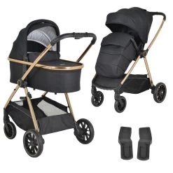 Cangaroo Hydra Black 2-in-1 Kinderwagen Incl. Adapter