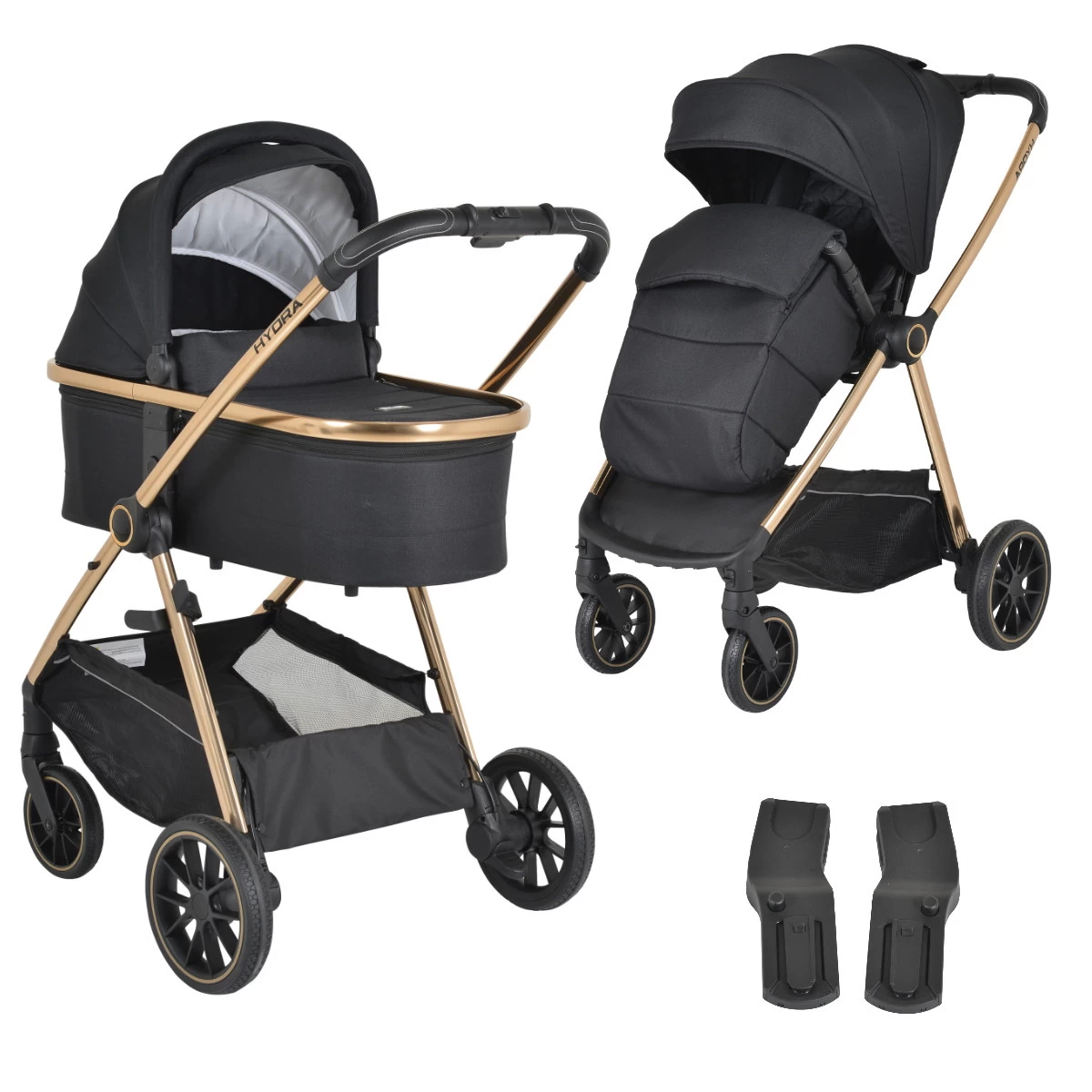 Cangaroo Hydra Black 2-in-1 Kinderwagen Incl. Adapter 3 Cangaroo Hydra Black 2-in-1 Kinderwagen Incl. Adapter