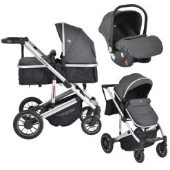 Cangaroo Thira Grey 3-in-1 Combi Kinderwagen Incl. Autostoel
