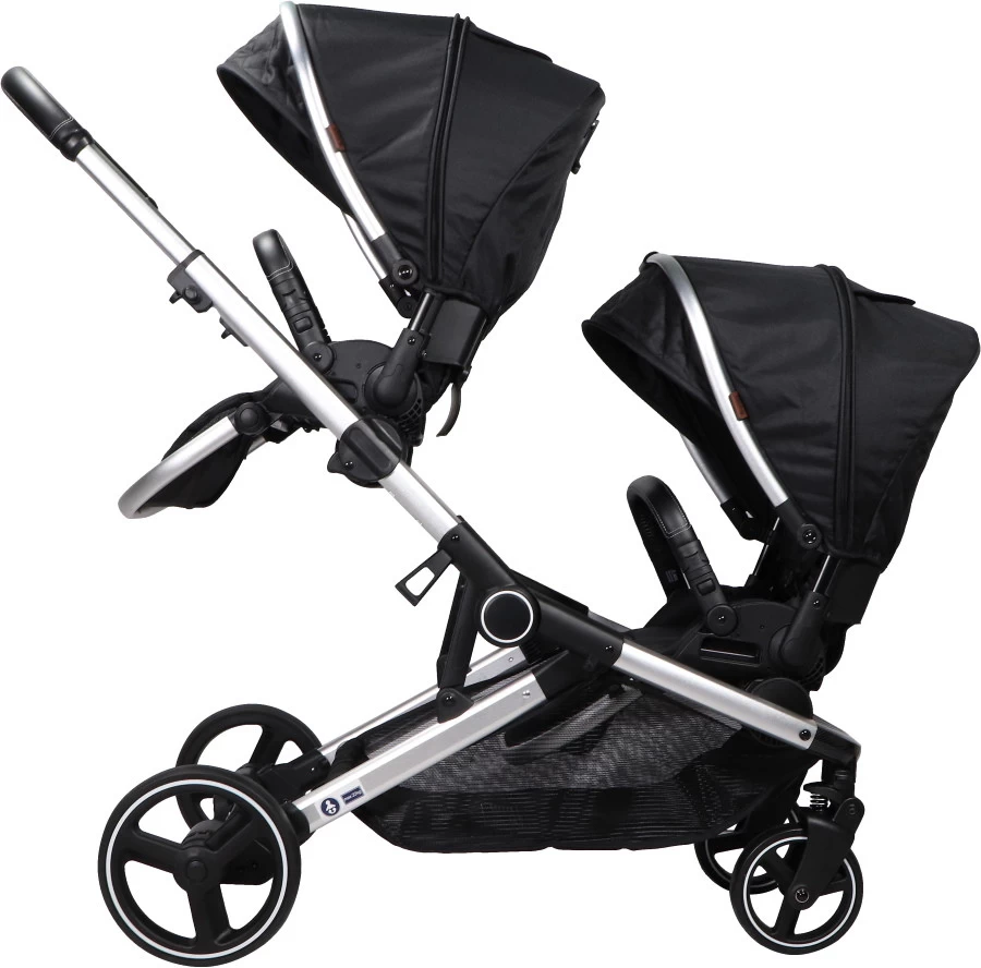 Ding Amigo Black/Silver Tweeling Kinderwagen Incl. 2 Autostoelen DI-191710 - Afbeelding 3