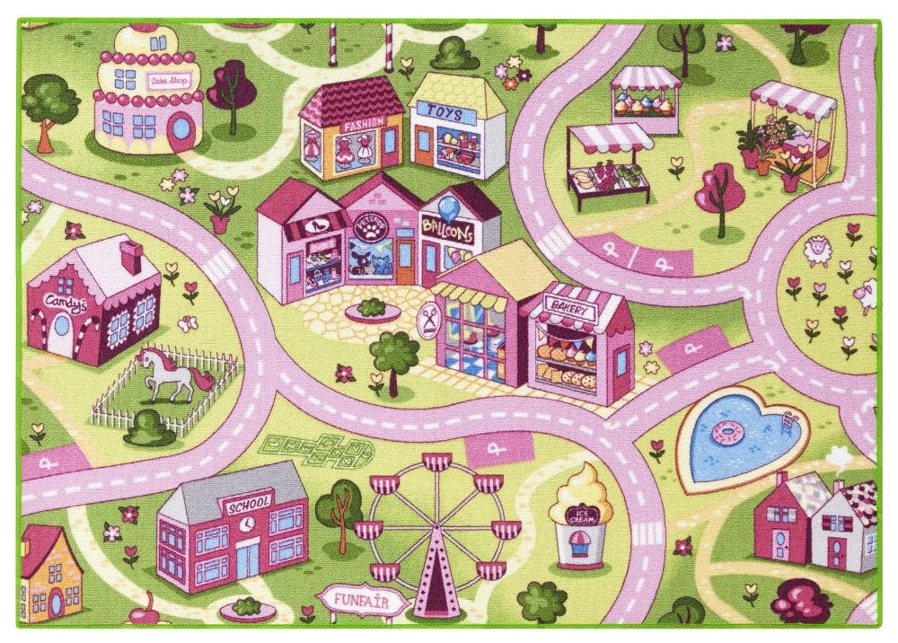 Kids Corner Farm Life/Sweet Town 95x113 Cm Omkeerbaar Vloerkleed En Speelmat 5 Kids Corner Farm Life/Sweet Town 95x113 Cm Omkeerbaar Vloerkleed En Speelmat - Afbeelding 3