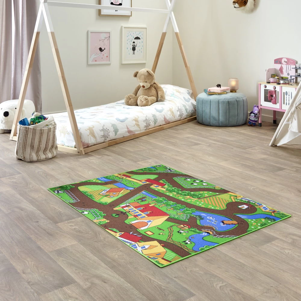 Kids Corner Farm Life/Sweet Town 95x113 Cm Omkeerbaar Vloerkleed En Speelmat 8 Kids Corner Farm Life/Sweet Town 95x113 Cm Omkeerbaar Vloerkleed En Speelmat - Afbeelding 6