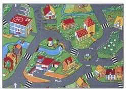 Kids Corner Hiking/Little Village 95x113 Cm Omkeerbaar Vloerkleed En Speelmat -Kinderkraft Winkel kids corner hiking little village 95x113 cm omkeerbaar vloerkleed en speelmat 3