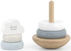 Label Label Lichtblauw Houten Tuimelring Piramide LLWT-25231 -Kinderkraft Winkel label label lichtblauw houten tuimelring piramide llwt 25231 1