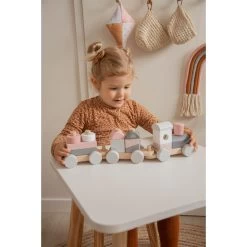 Label Label Roze Houten Speelgoed Trein LLWT-25163 -Kinderkraft Winkel llwt 25163 5420067925163 stacking train pink 01