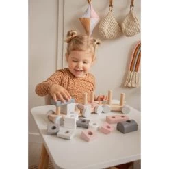Label Label Roze Houten Speelgoed Trein LLWT-25163 -Kinderkraft Winkel llwt 25163 5420067925163 stacking train pink 04