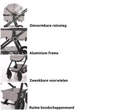 Lorelli Alexa Pearl Beige 3-in-1 Combi Kinderwagen Incl. Autostoel 1002129-2182D 32 Lorelli Alexa Pearl Beige 3-in-1 Combi Kinderwagen Incl. Autostoel 1002129-2182D -Kinderkraft Winkel lorelli 3 in 1 combi kinderwagen incl. autostoel 1002129 1