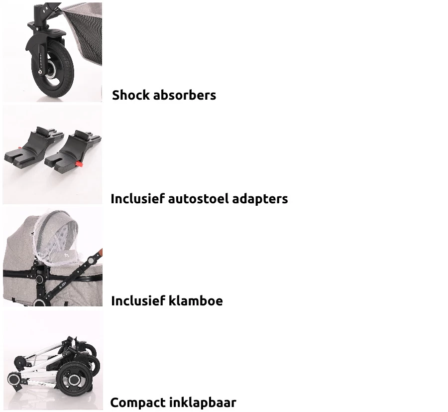 Lorelli Alexa Pearl Beige 3-in-1 Combi Kinderwagen Incl. Autostoel 1002129-2182D 17 Lorelli Alexa Pearl Beige 3-in-1 Combi Kinderwagen Incl. Autostoel 1002129-2182D - Afbeelding 15