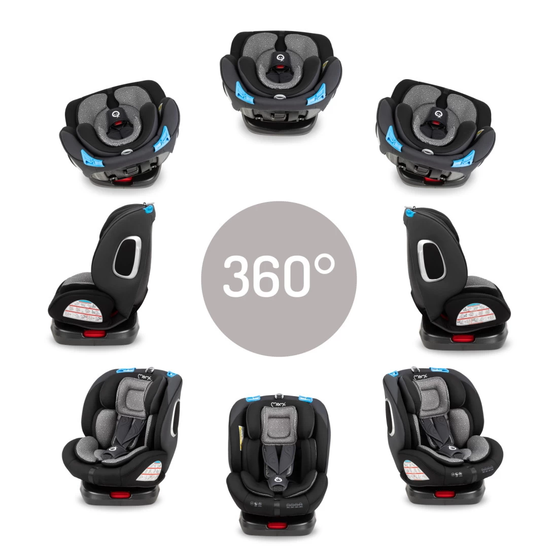 Momi Tordi Zwart Isofix 360° 0-36 Kg Autostoel FOSA00016 9 Momi Tordi Zwart Isofix 360° 0-36 Kg Autostoel FOSA00016 - Afbeelding 7