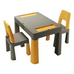 Tega Baby Teggi Graphite/Mustard Multifun 3-in-1 Tafel Met Twee Stoeltjes TI-011-172