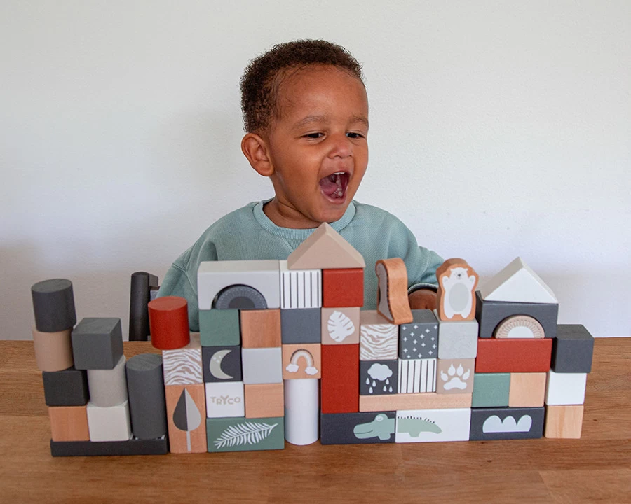 Tryco 50 Stuks Houten Blokken TR-353001 11 Tryco 50 Stuks Houten Blokken TR-353001 - Afbeelding 9