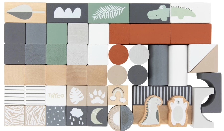 Tryco 50 Stuks Houten Blokken TR-353001 8 Tryco 50 Stuks Houten Blokken TR-353001 - Afbeelding 6