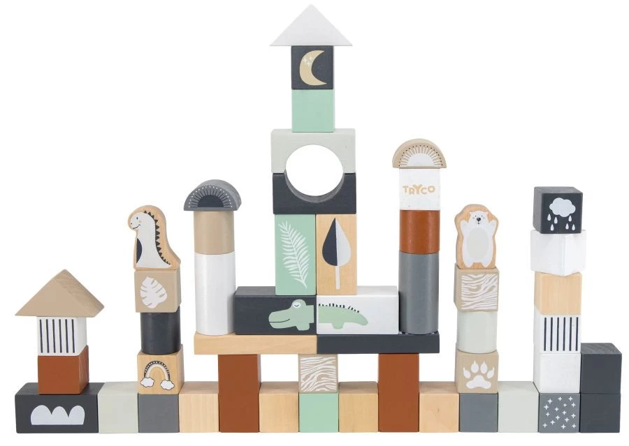 Tryco 50 Stuks Houten Blokken TR-353001 3 Tryco 50 Stuks Houten Blokken TR-353001