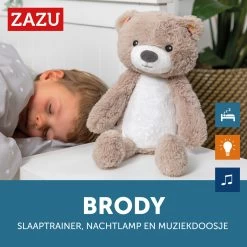Zazu Brody De Beer Taupe Slaaptrainer ZA-BRODY-01 -Kinderkraft Winkel zazu brody de beer taupe slaaptrainer sfeer 11